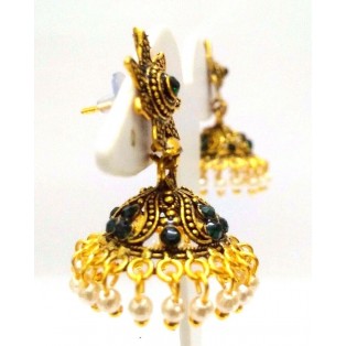 Golden Oxidized Earrings Jhumka Jhumki Imitation Jewelry Drop Dangle Long E33